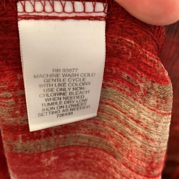 Liz Claiborne Red Sheer Blouse - Picture 8 of 9